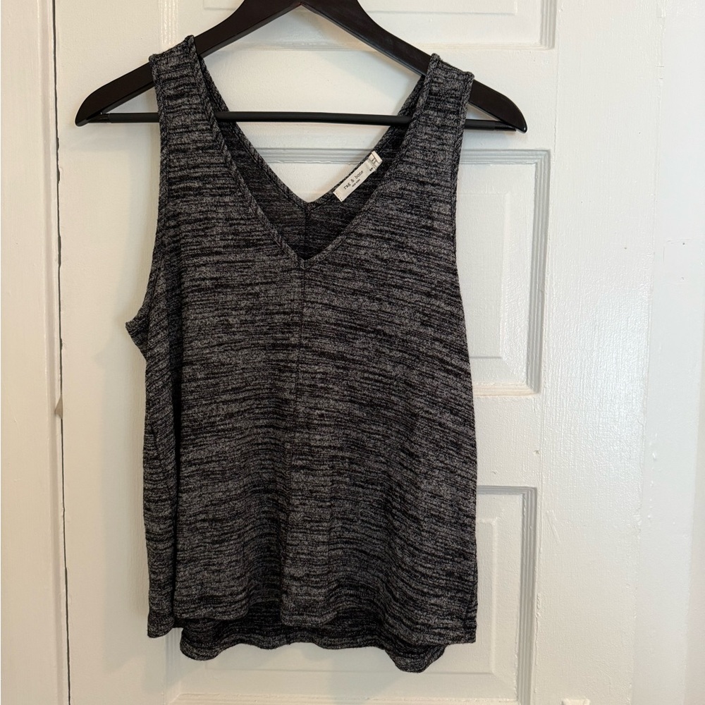 Rag & Bone Charcoal V-Neck Tank Top
